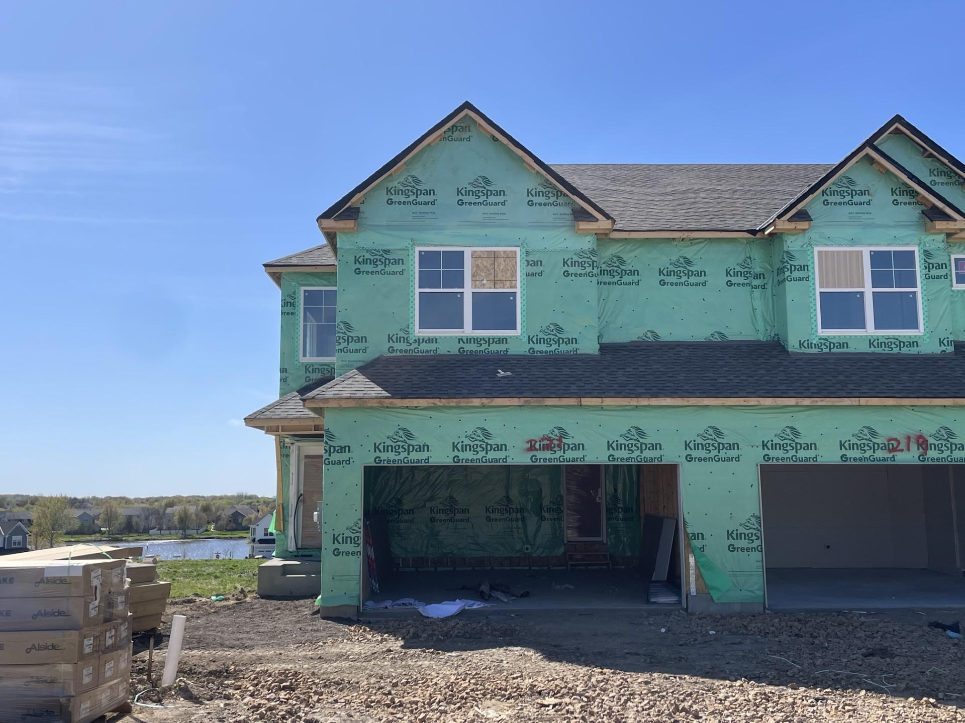 (Photo is of the actual home in progress.)