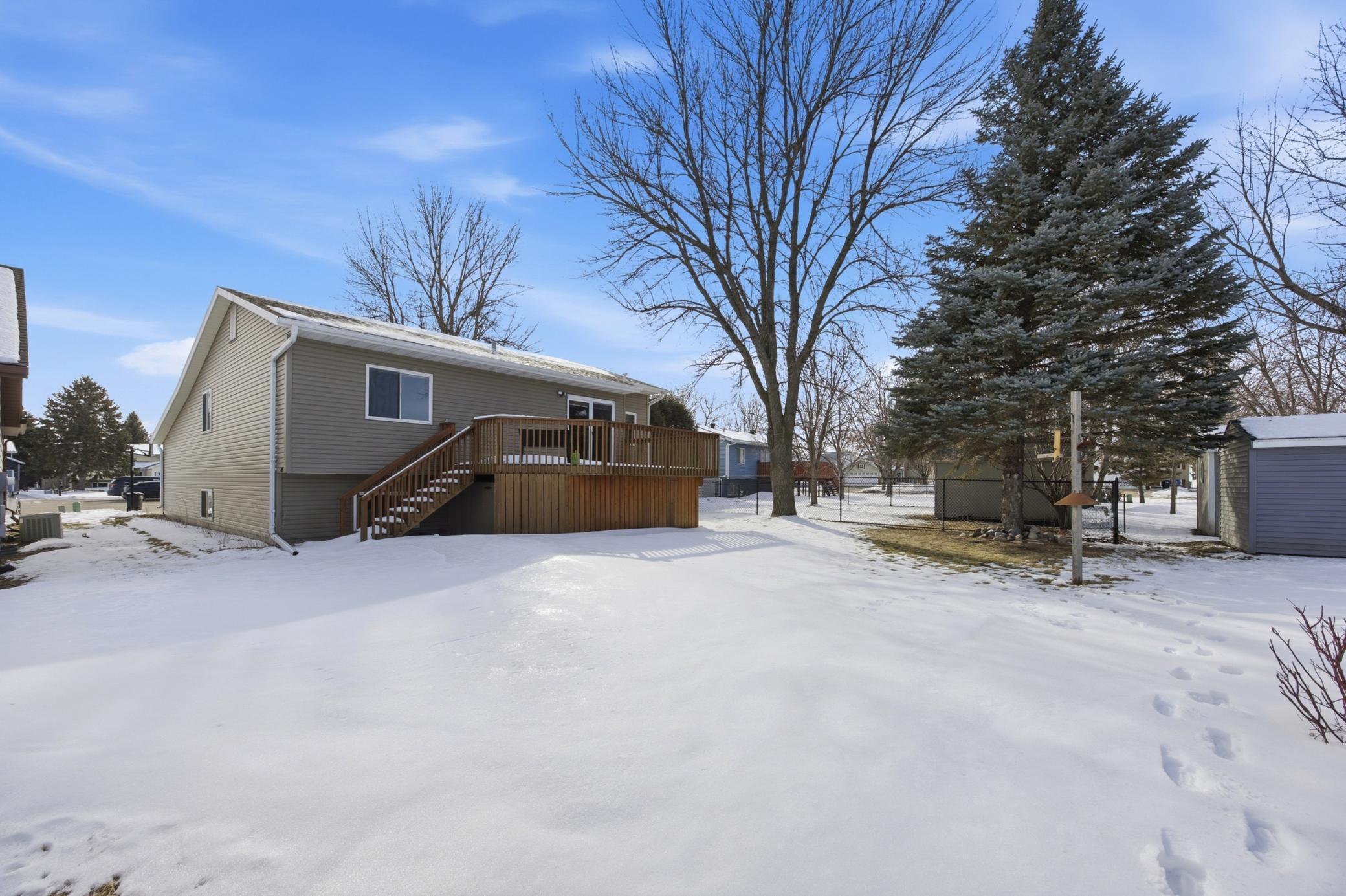 Backyard - Deck with Shed Below