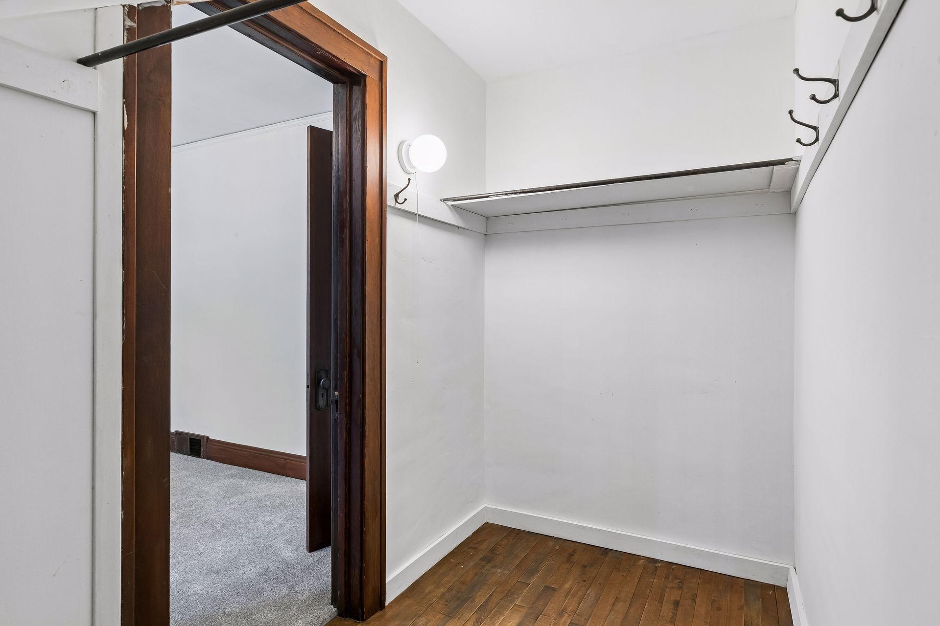 The front bedroom has a large walk-in closet.