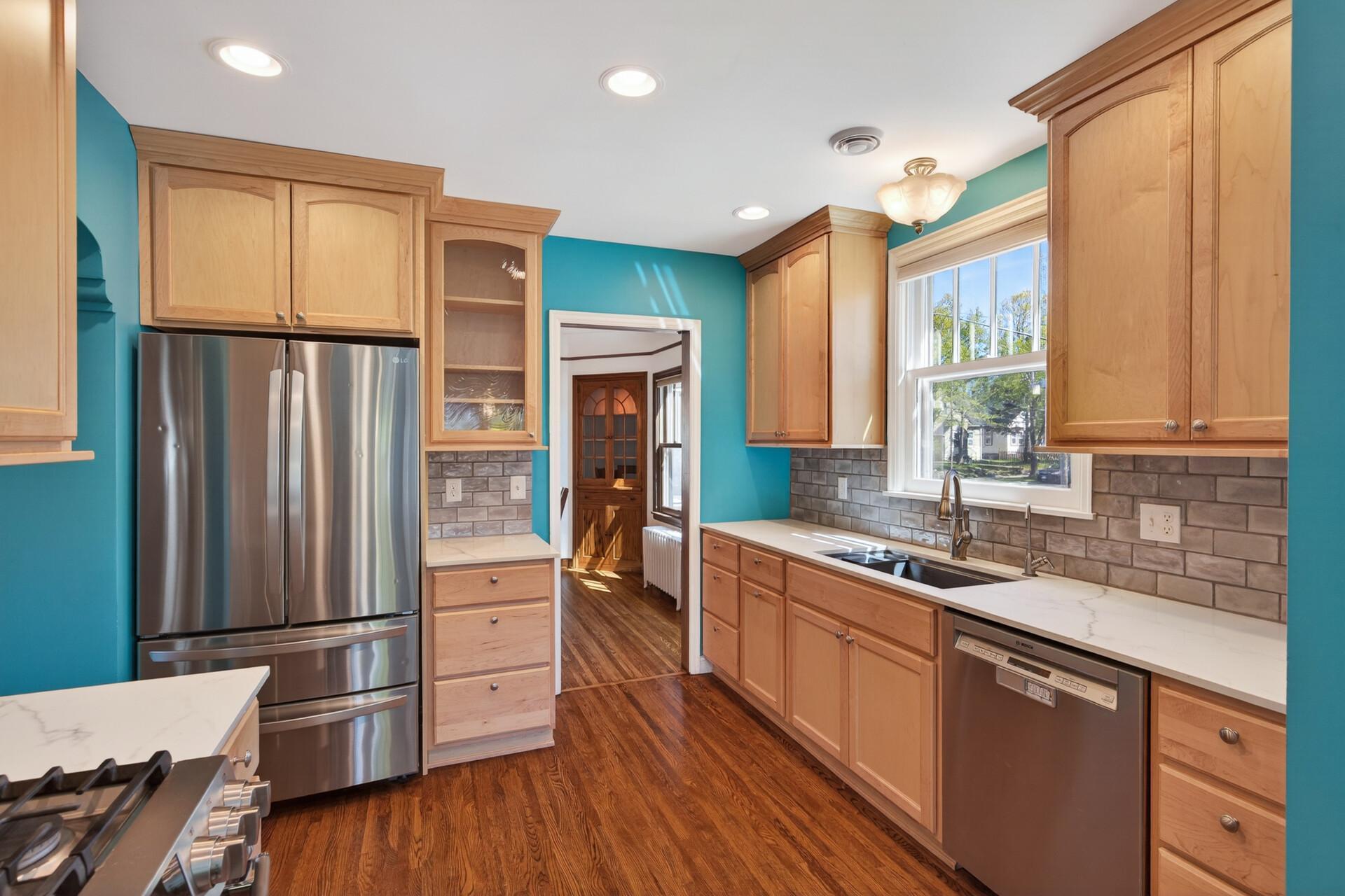 Kitchen facing dining room