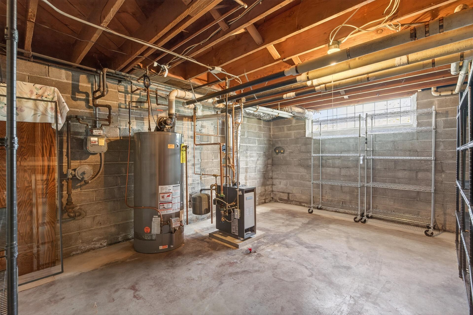 Lower level storage & mechanical space