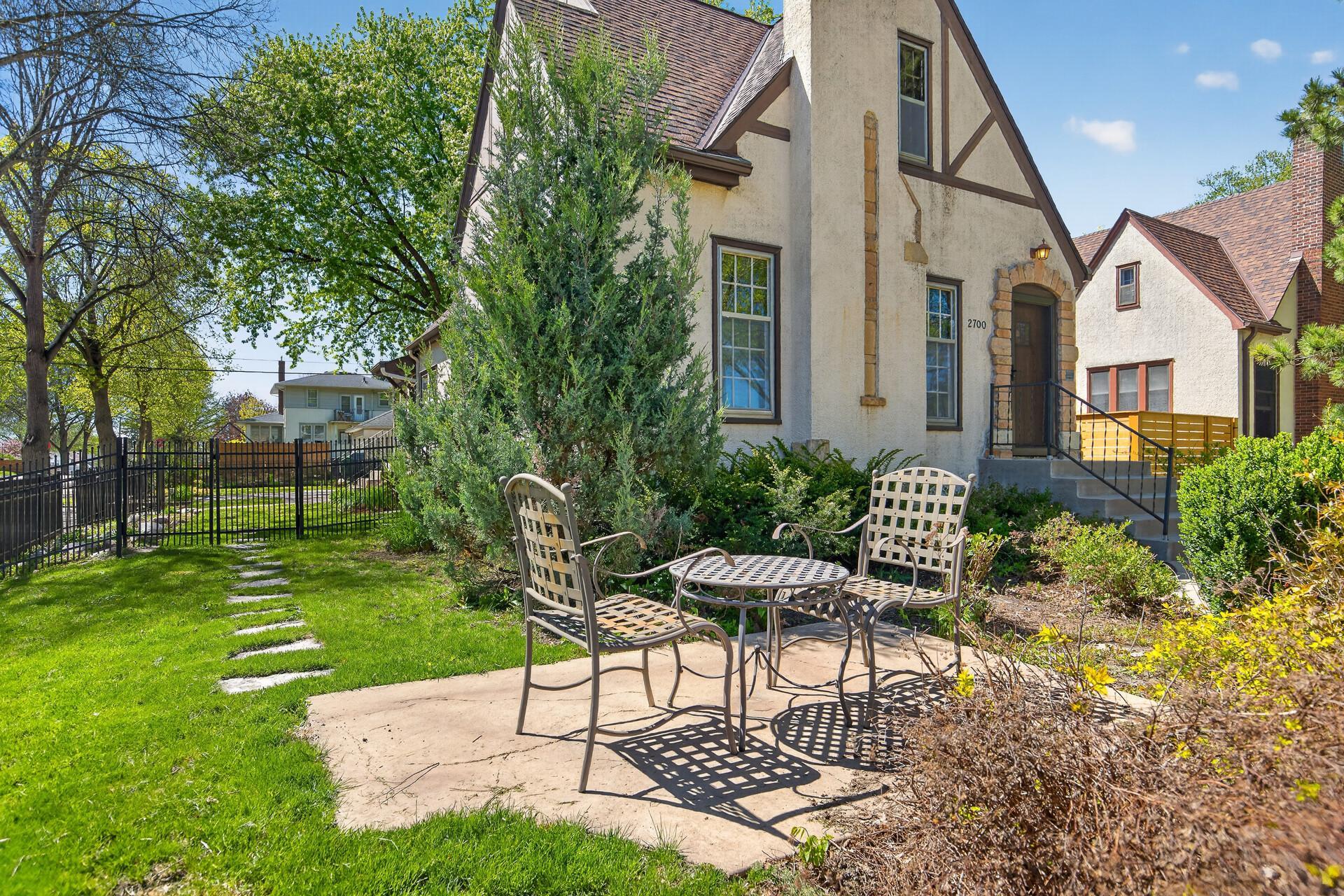 Front patio seating area