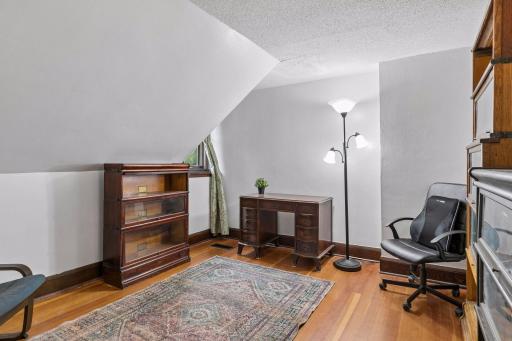 At the top of the stairs is the second bedroom.
