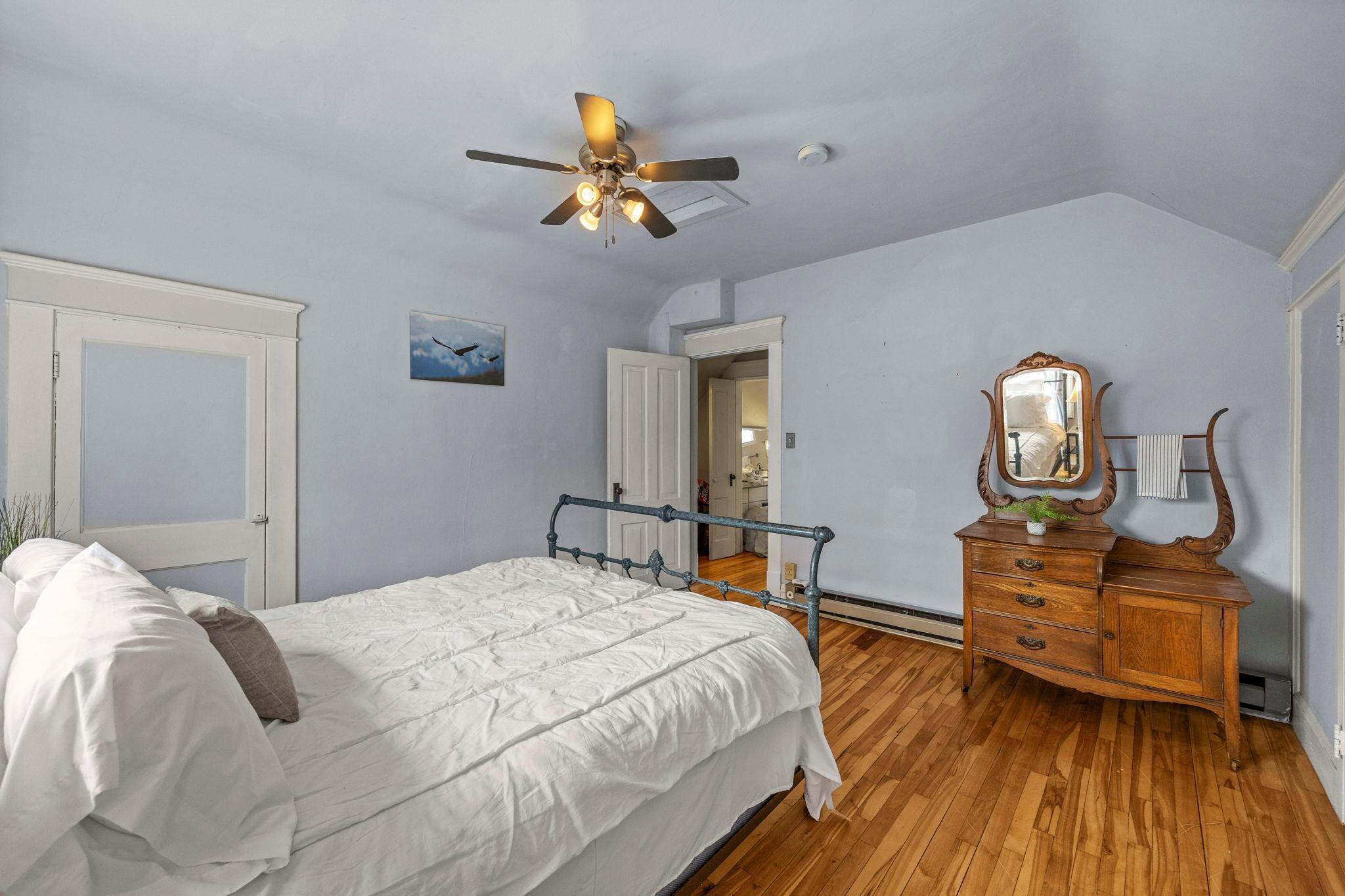 There are closests on both sides of the room.