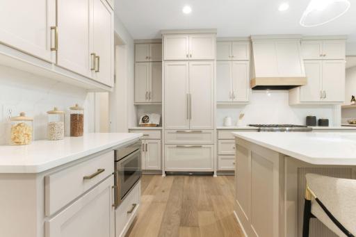 A beautiful built-in refrigerator seamlessly integrated with custom cabinetry for a sleek, cohesive look.