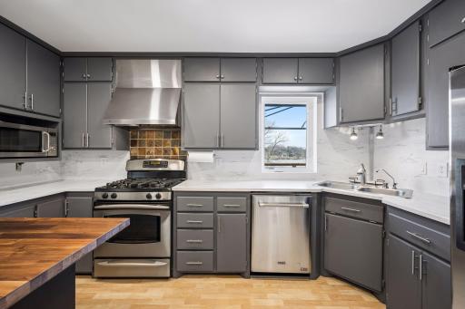 Updated kitchen with tons of counter and cabinet space!