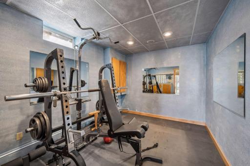 Lower level flex room. Currently being used as a home gym.