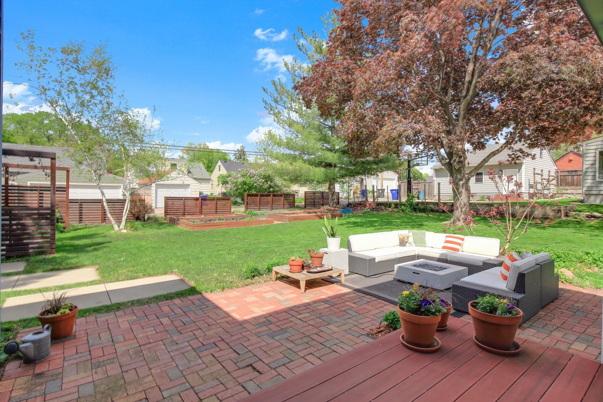 Incredible backyard with multiple patio spaces!