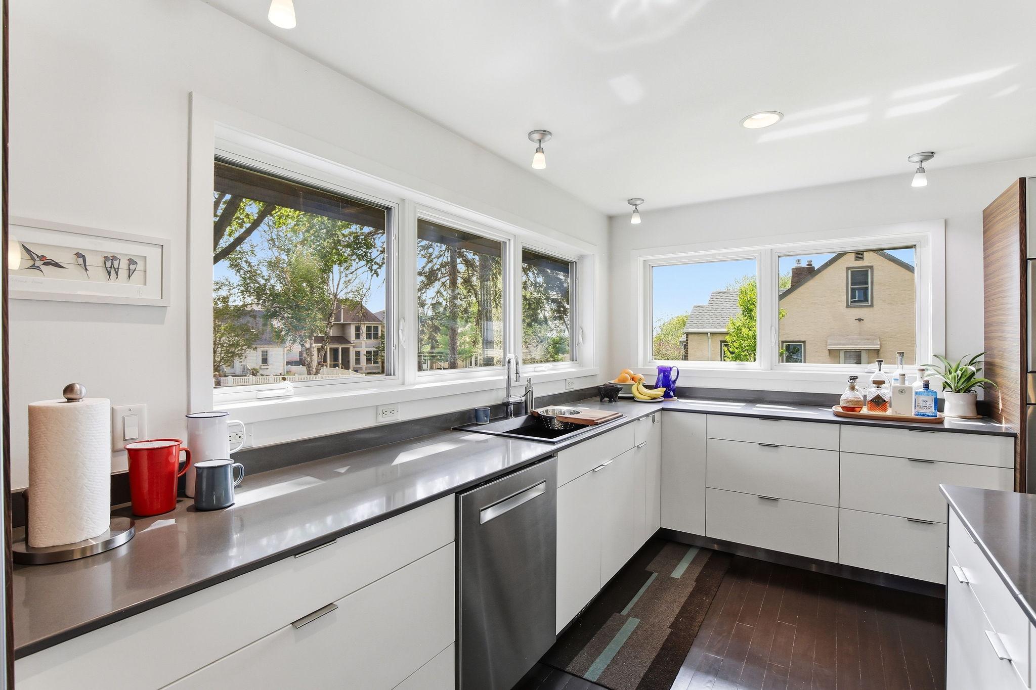 Sweet sunny views from the kitchen windows!