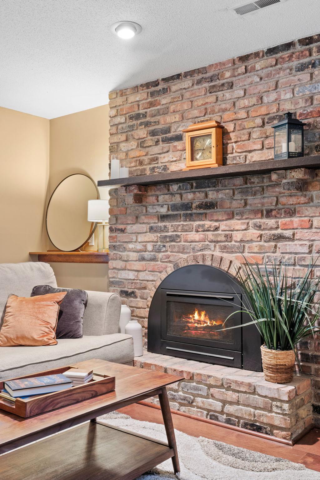 Beautiful ambiance with gas fireplace