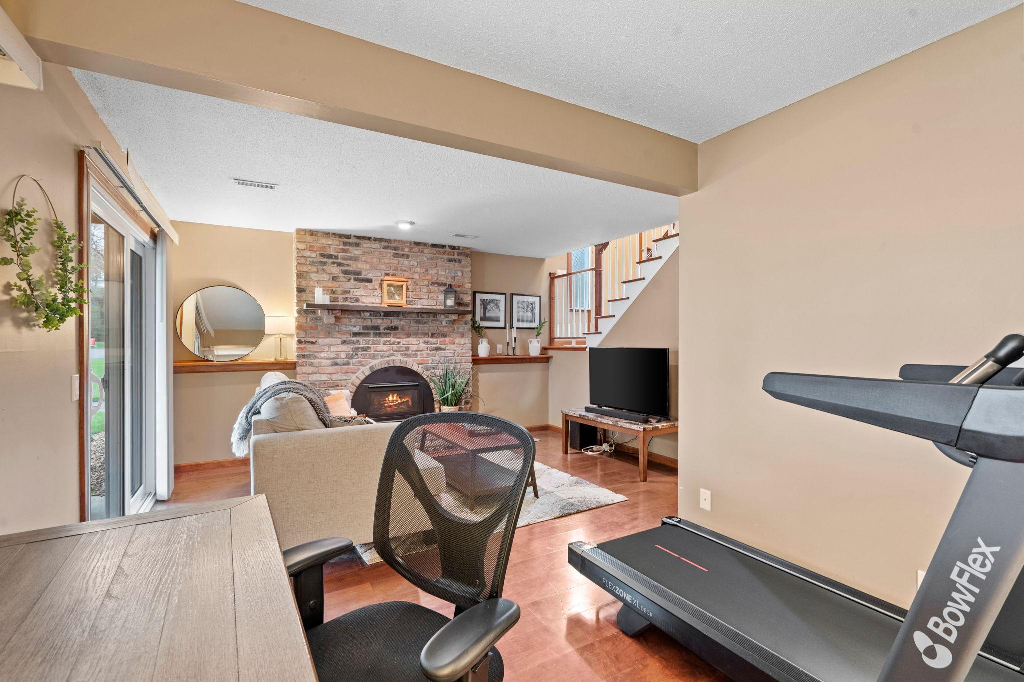 Plenty of room for office space and workout station