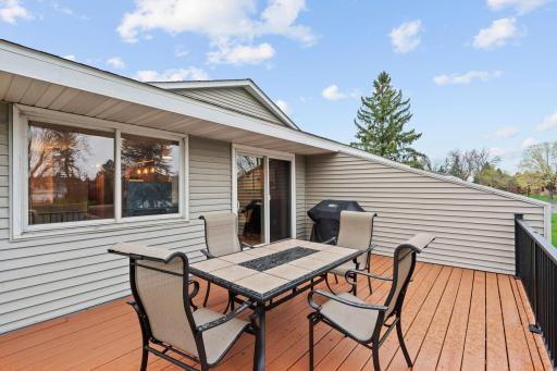 Oversized deck great for entertaining or morning coffees