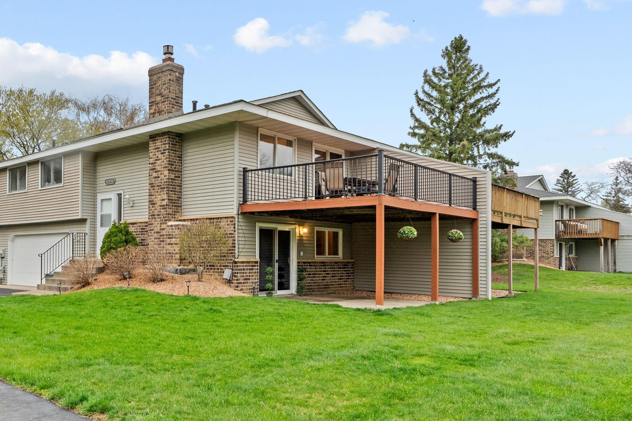 Brand new railing and refreshed stain; deck is solid for years to come!