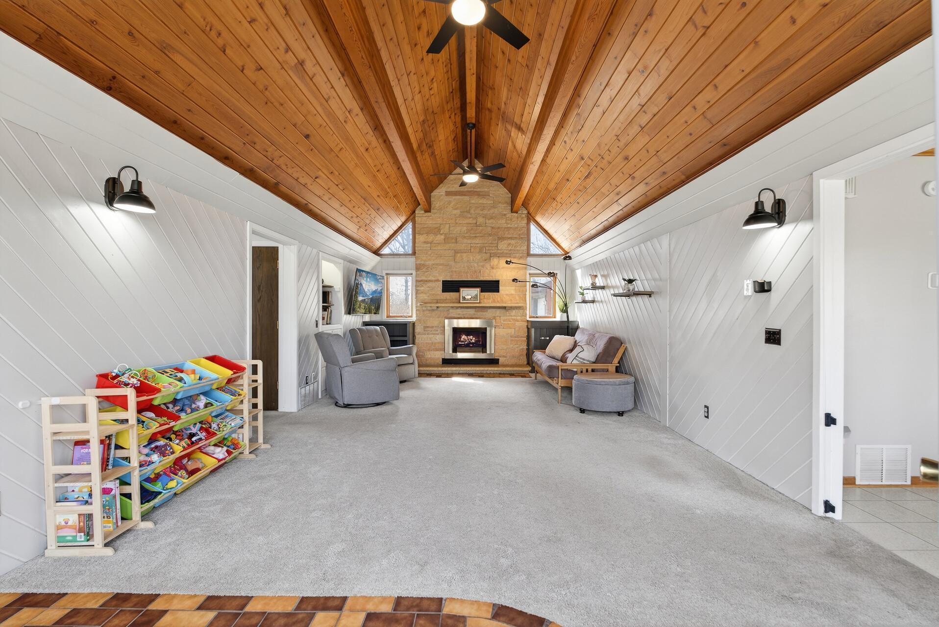 Stunning Stone Fireplace