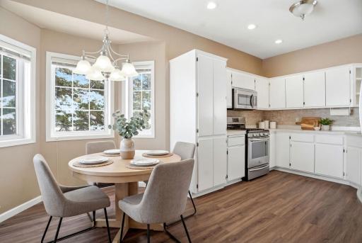 Perfect light-filled breakfast nook in kitchen