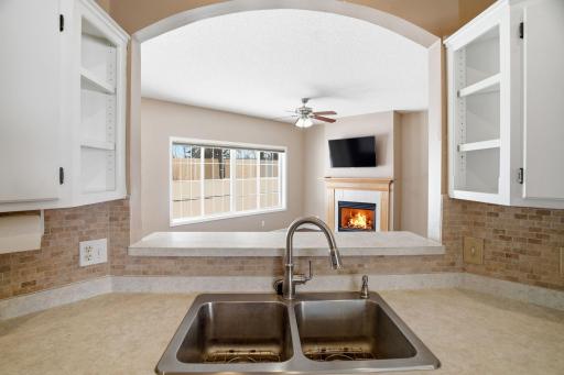 Look into the living room from the kitchen