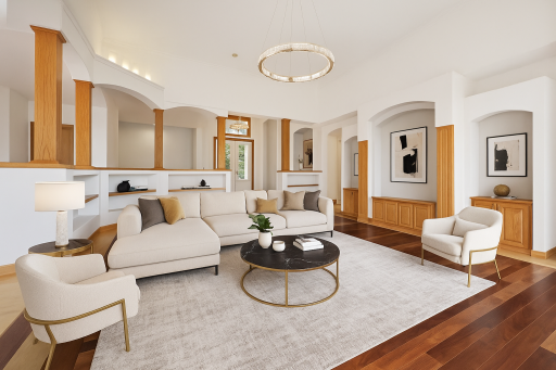 Virtually staged living room