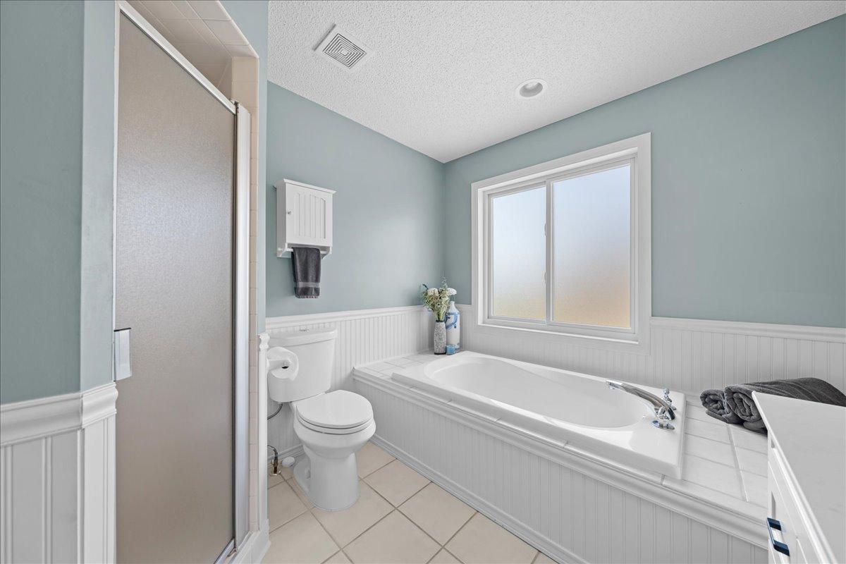 Separate tub/shower.