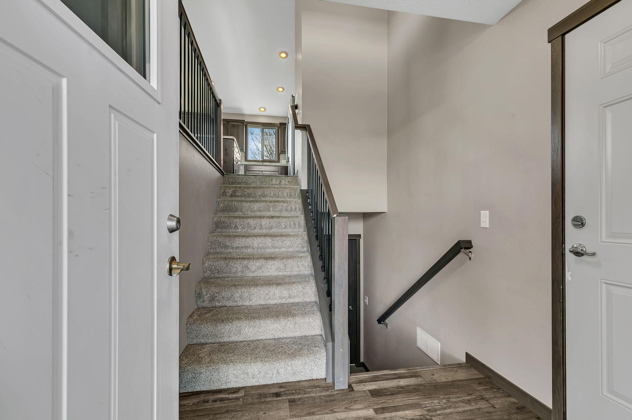 Spacious foyer with a coat closet