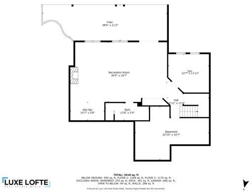 Lower level floor plan