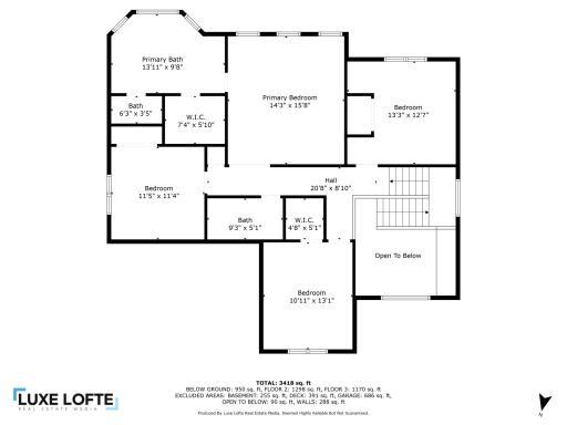 Second level floor plan
