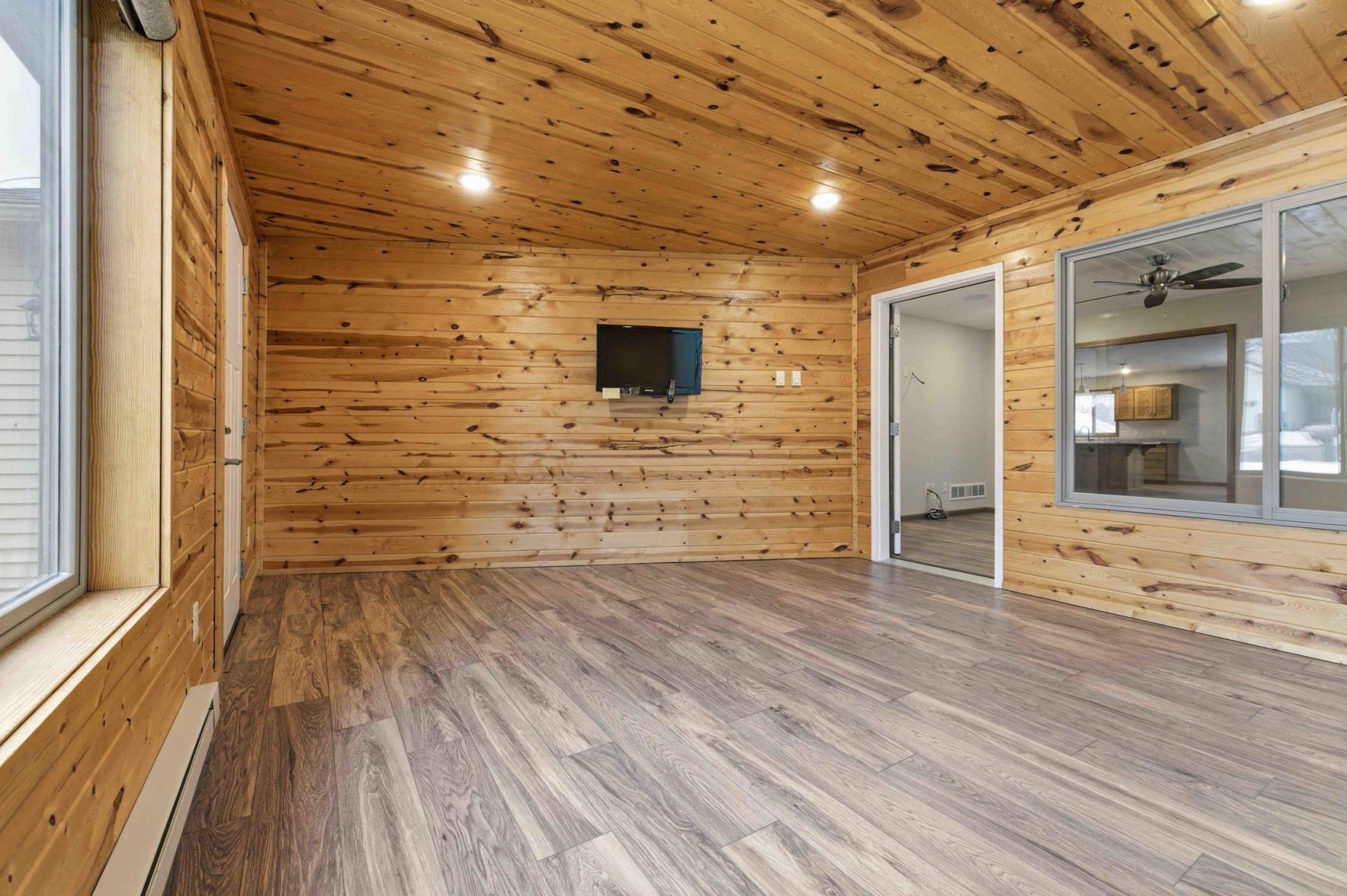 Family room with interior door and outside door