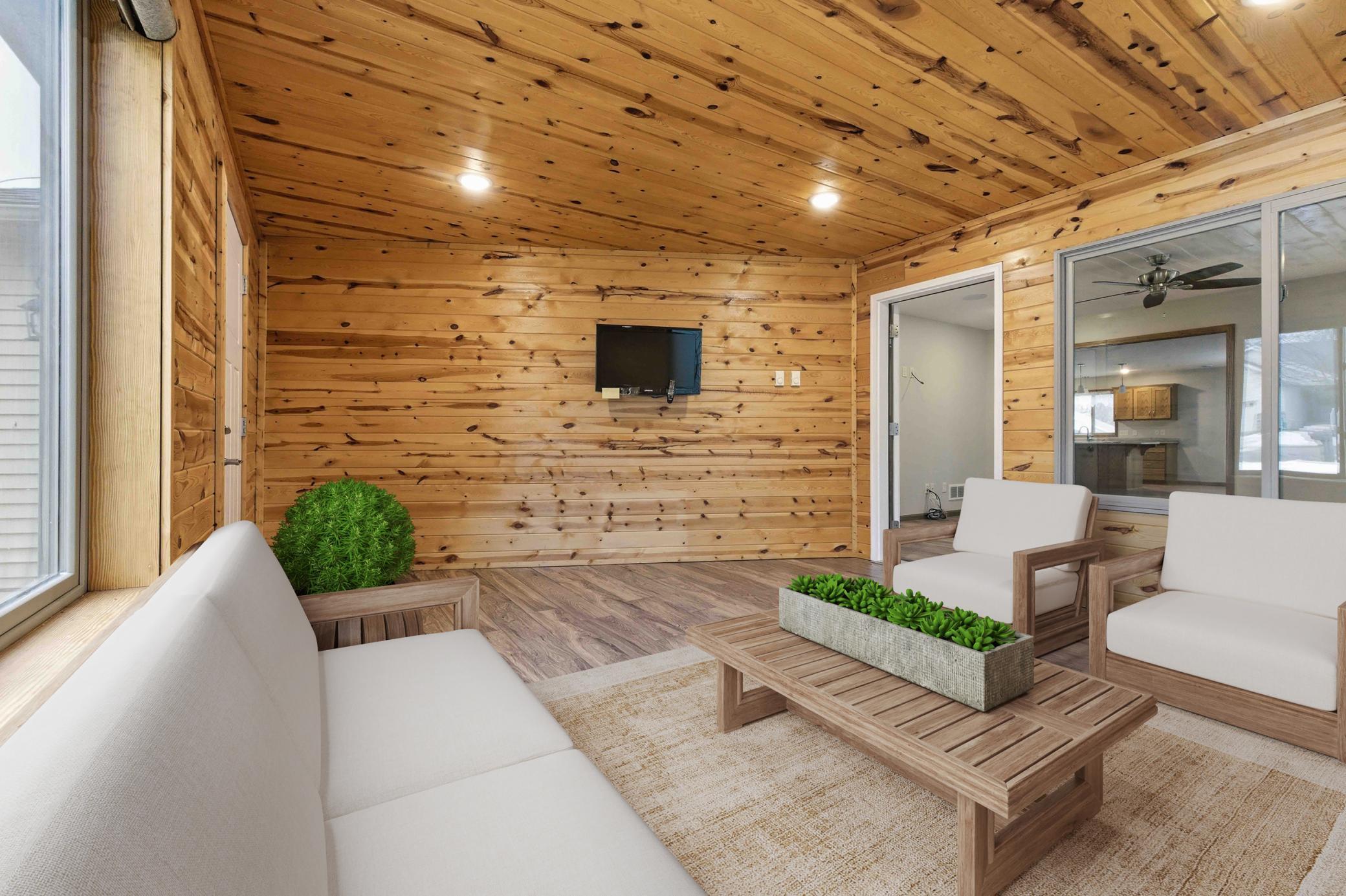 porch living area staged