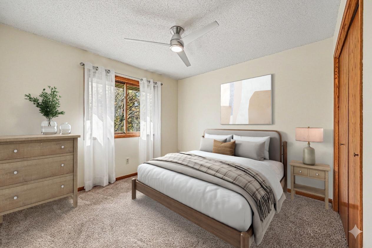 Virtually staged bedroom