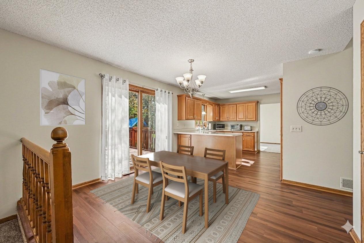 Virtually staged kitchen dining space