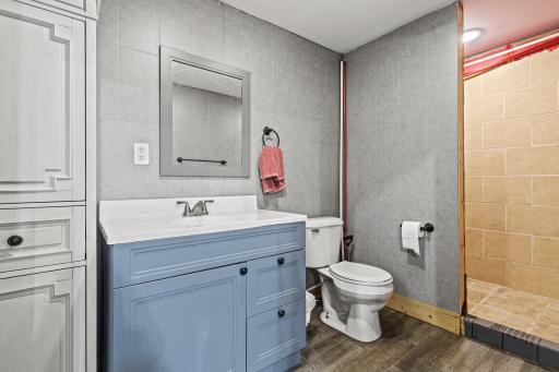 3/4 bathroom with walk-in shower in the pole building