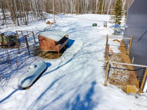 chicken coop and indoor/outdoor dog fencing