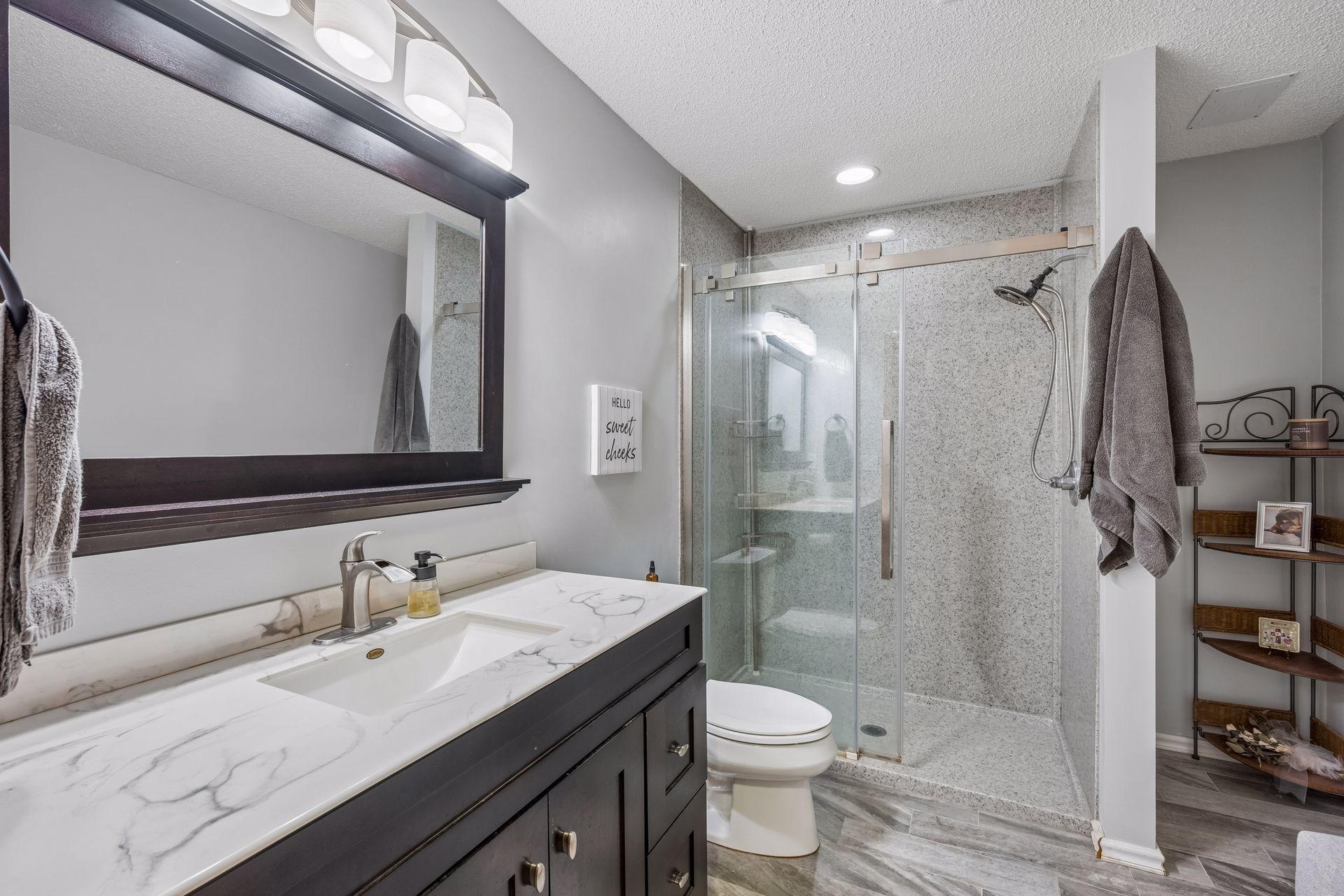 Large and updated 3/4 Bathroom on Lower Level