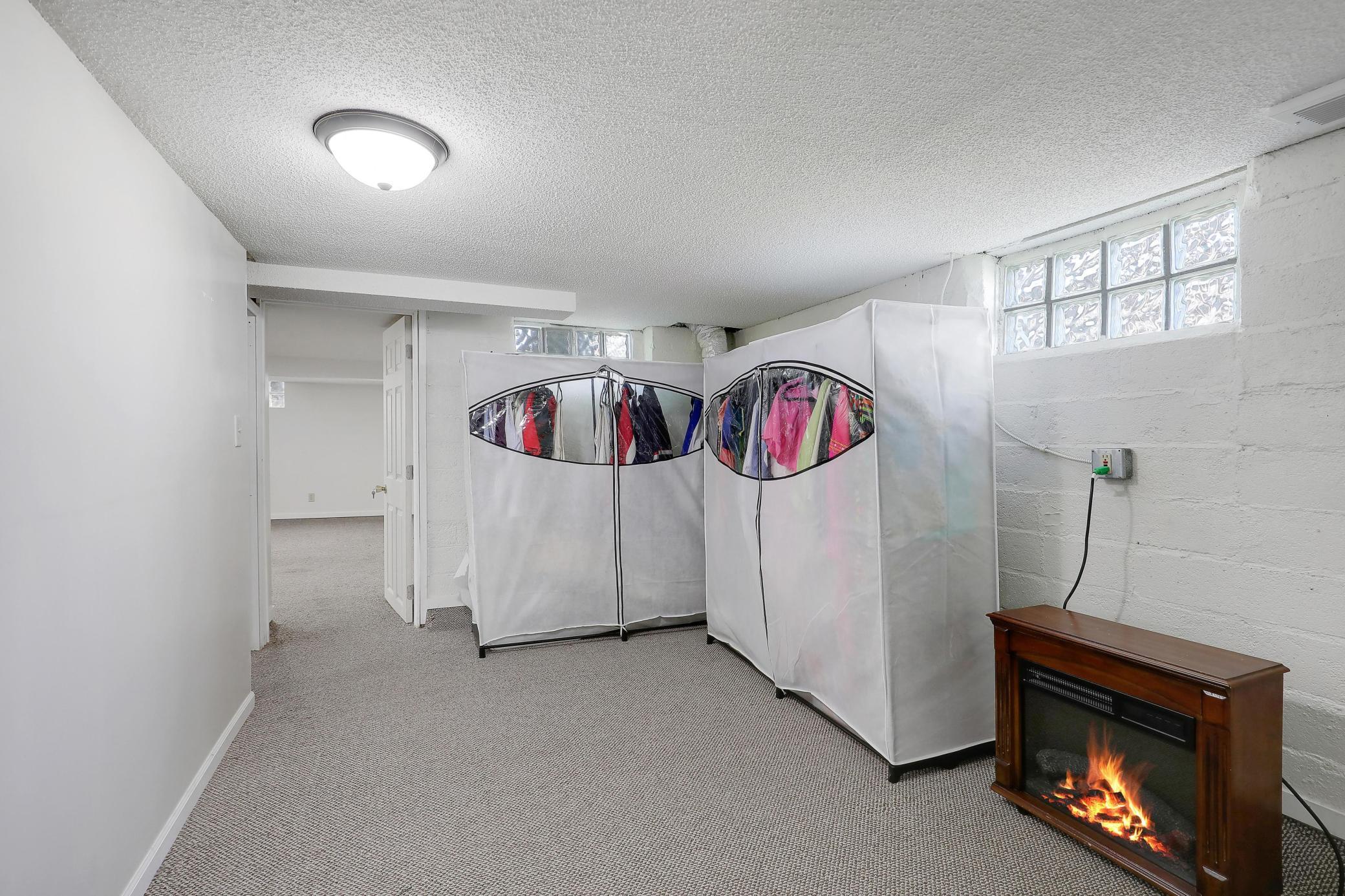 Plenty of space for storage in lower level