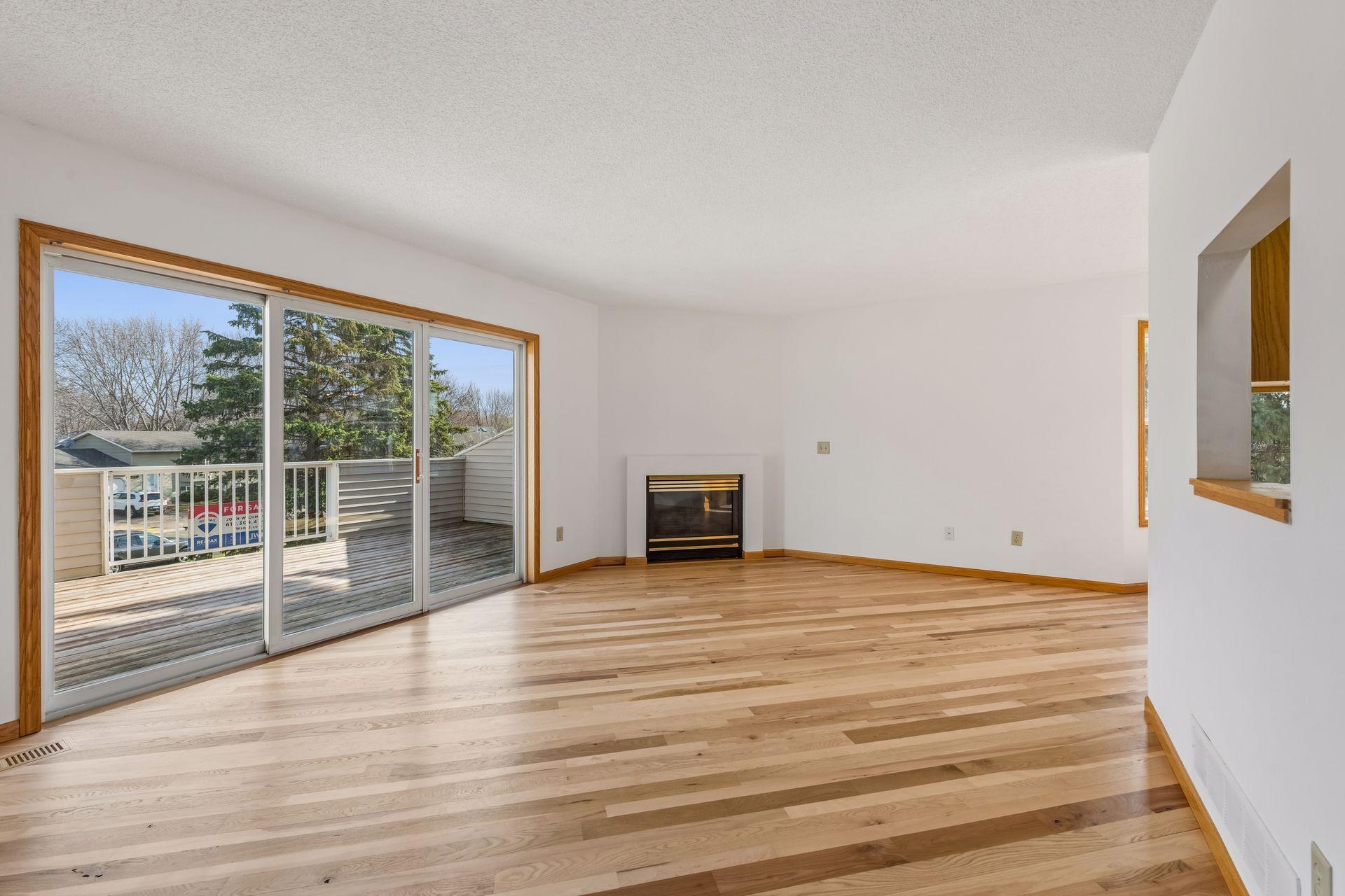 Gas fireplace on the main level