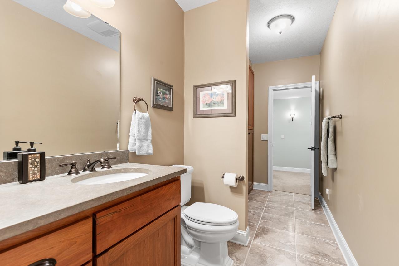 In-floor radiant heat in lower-level bathroom