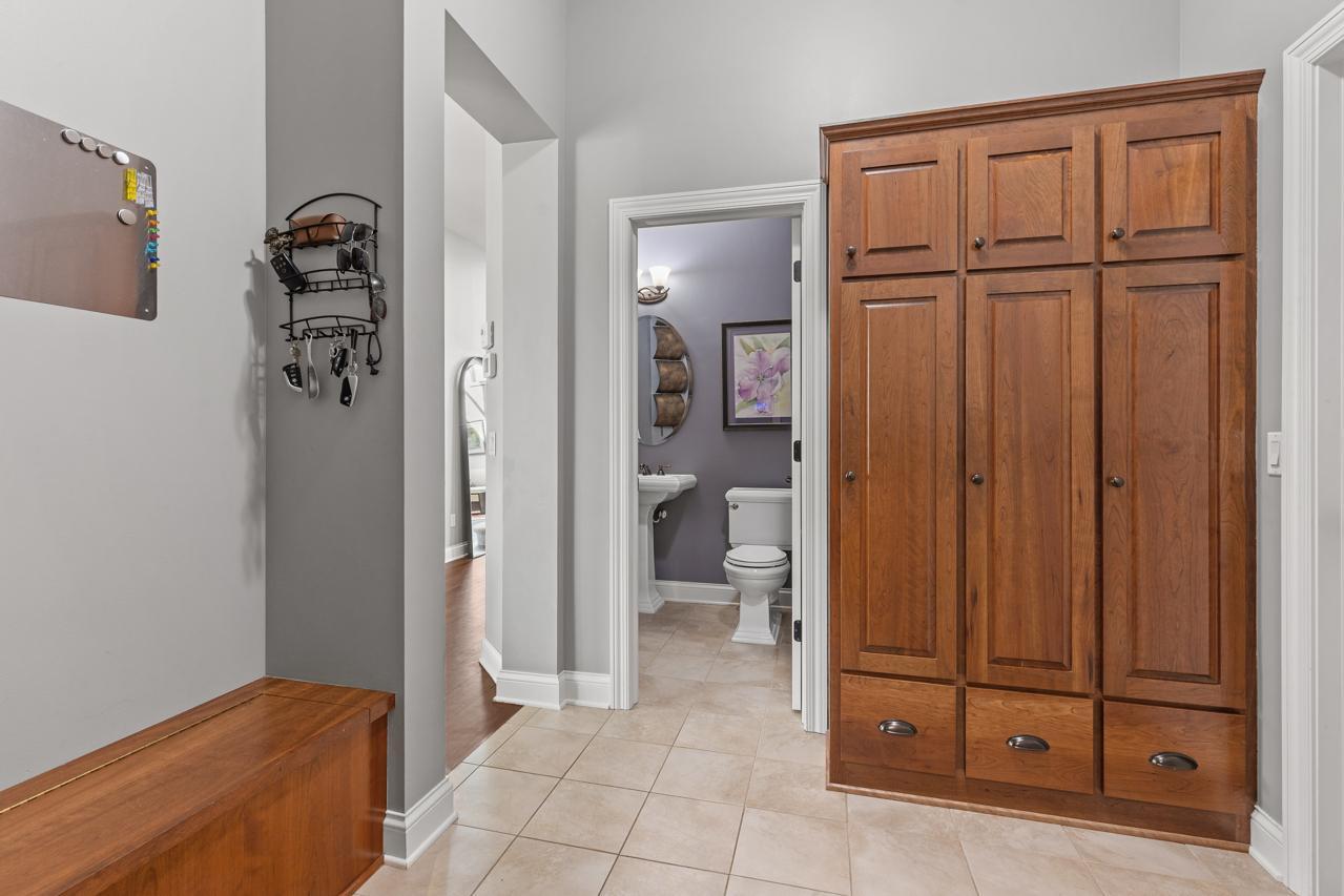 Large mudroom with excellent organization and storage space