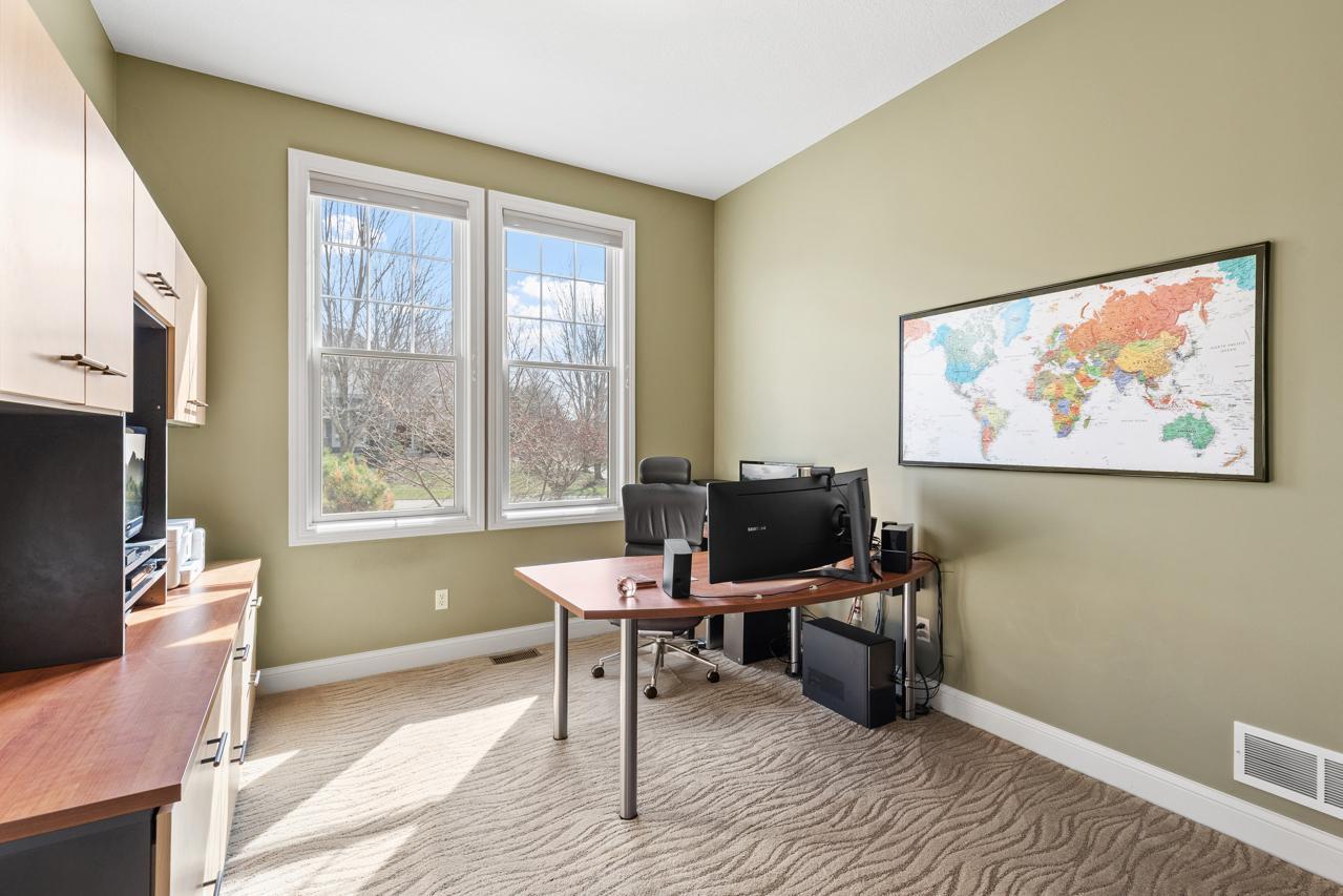 Spacious office/flex room with ample storage