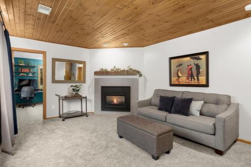 lower living room w/fireplace