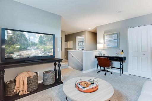 Another view of the upper level loft area! Picture of previously built model home, finishes, selections, and colors will vary.