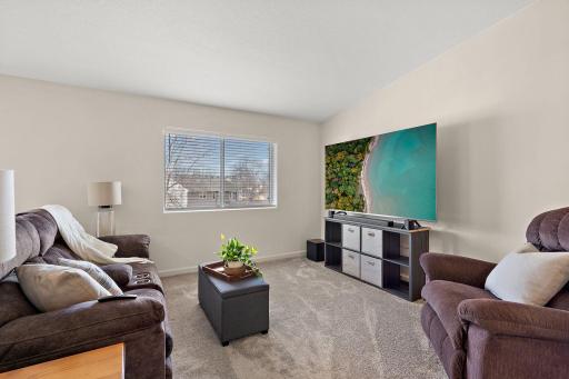 The living room is ready for entertaining.