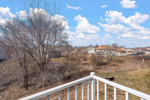 The deck has views of privacy and wide-open spaces.