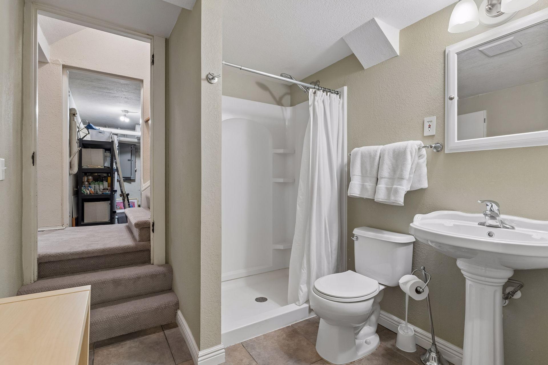 3/4 bath in lower level