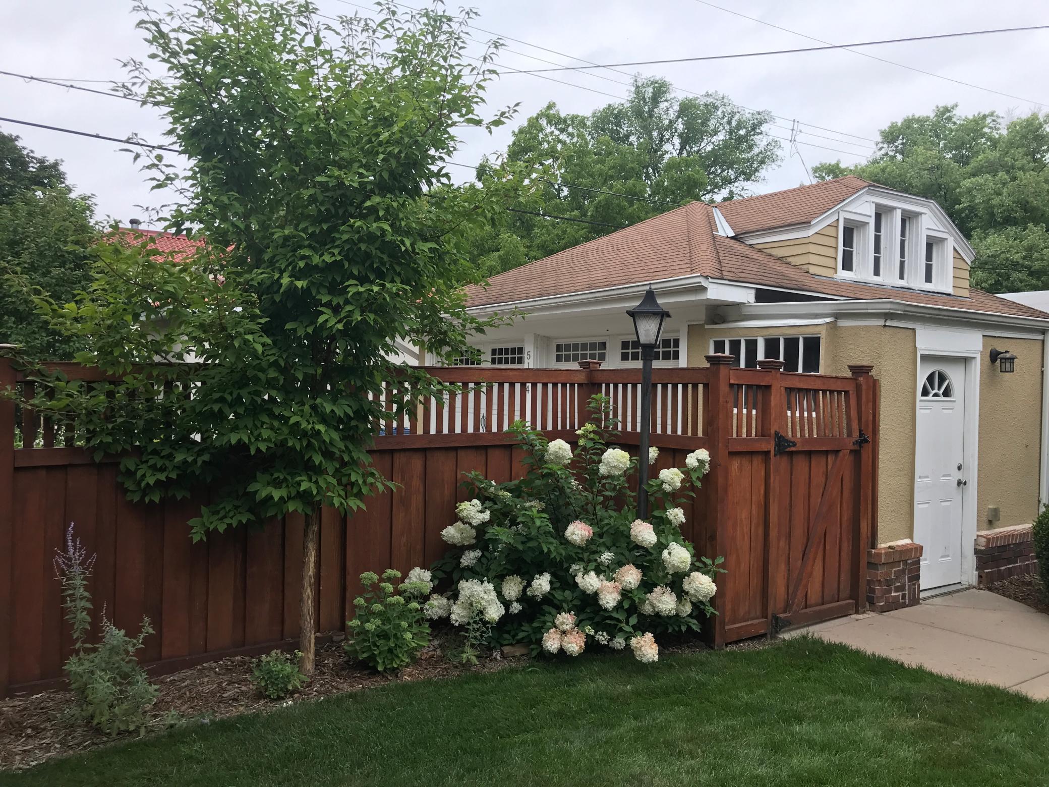 Fenced yard with nice landscaping