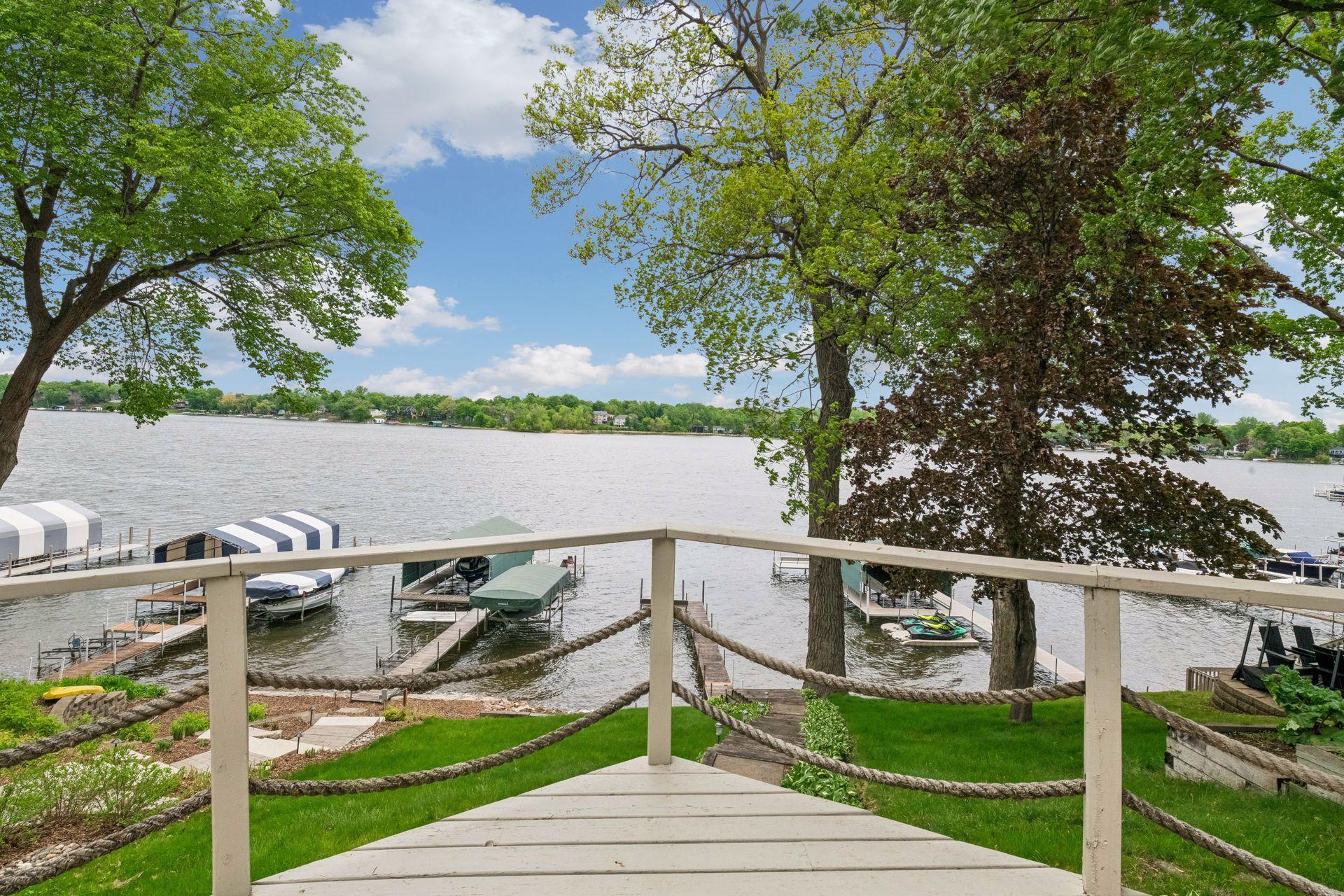 Lakefront living with a large deck overlooking Harrison Bay.