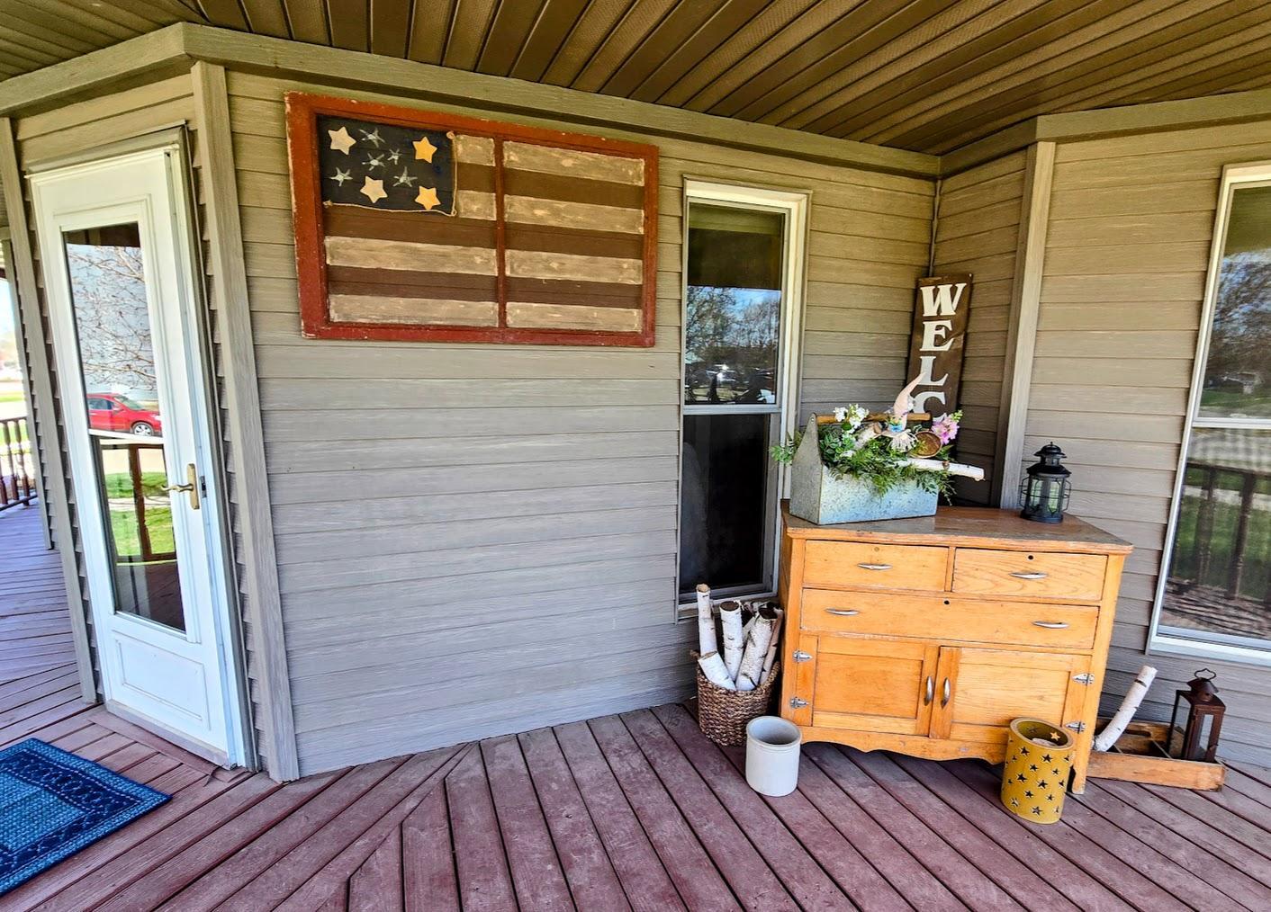 You are not only going to love relaxing on this porch- you are going to love decorating it too!
