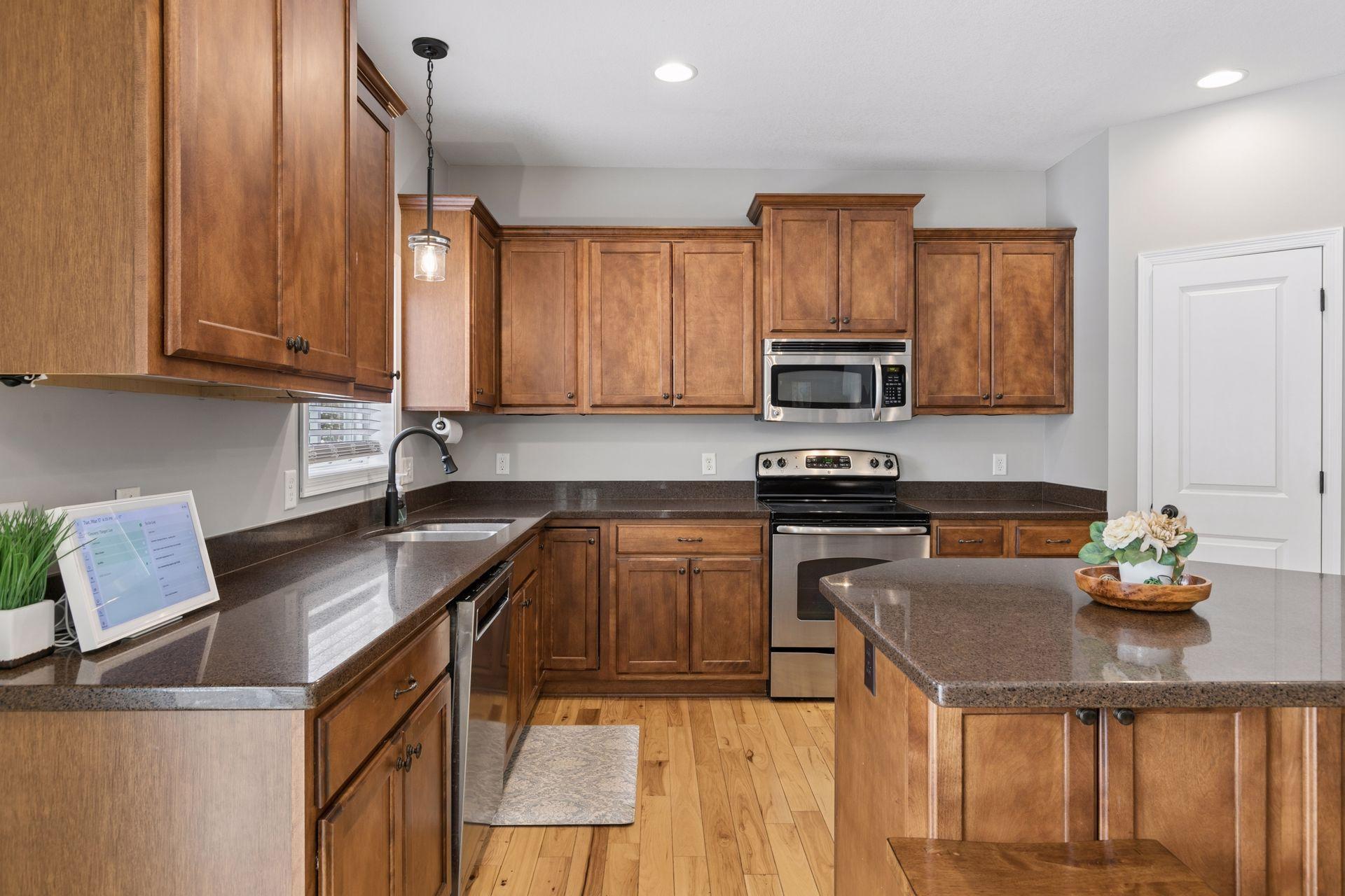 kitchen window to the backyard