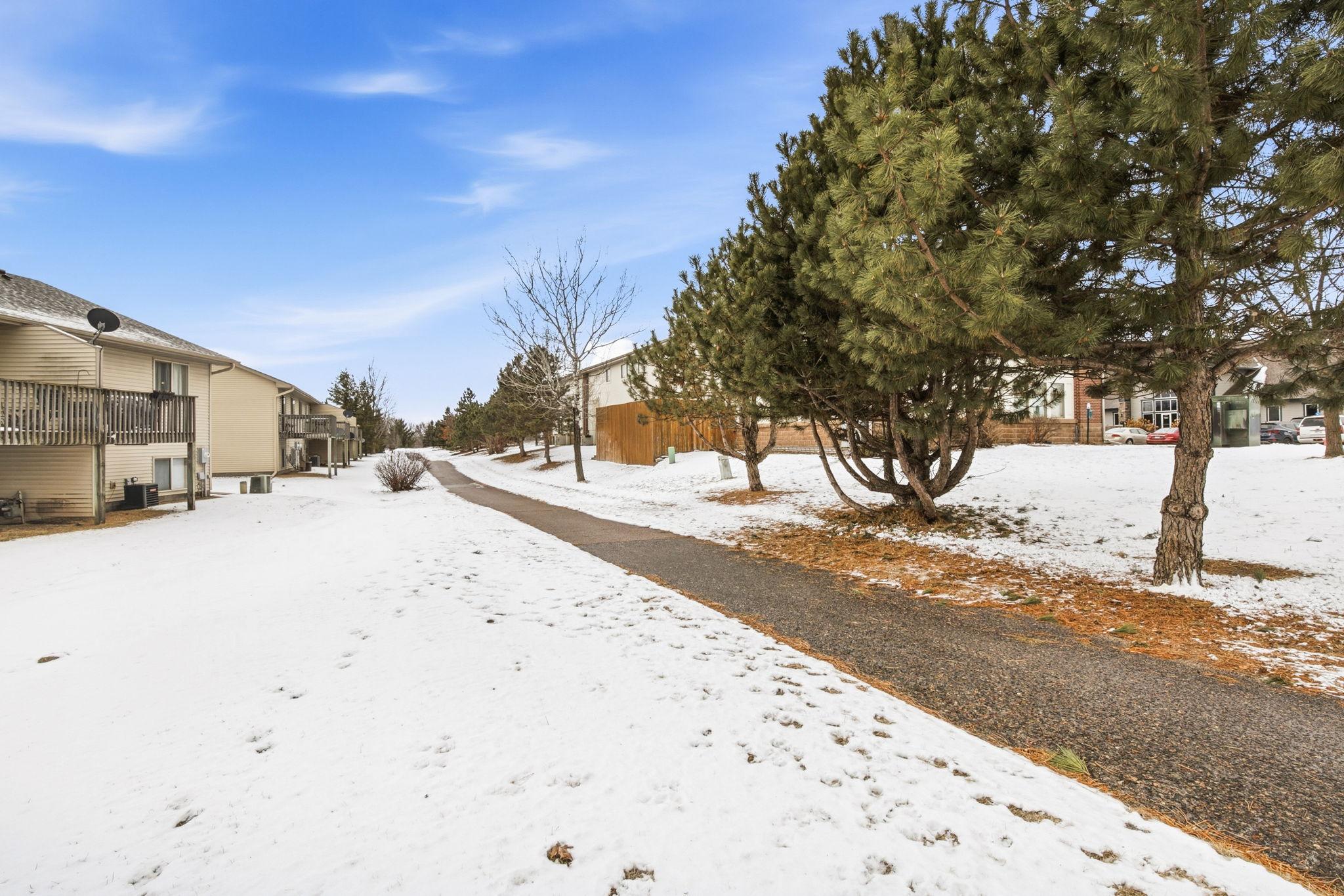 Side view of yard/ walking trail