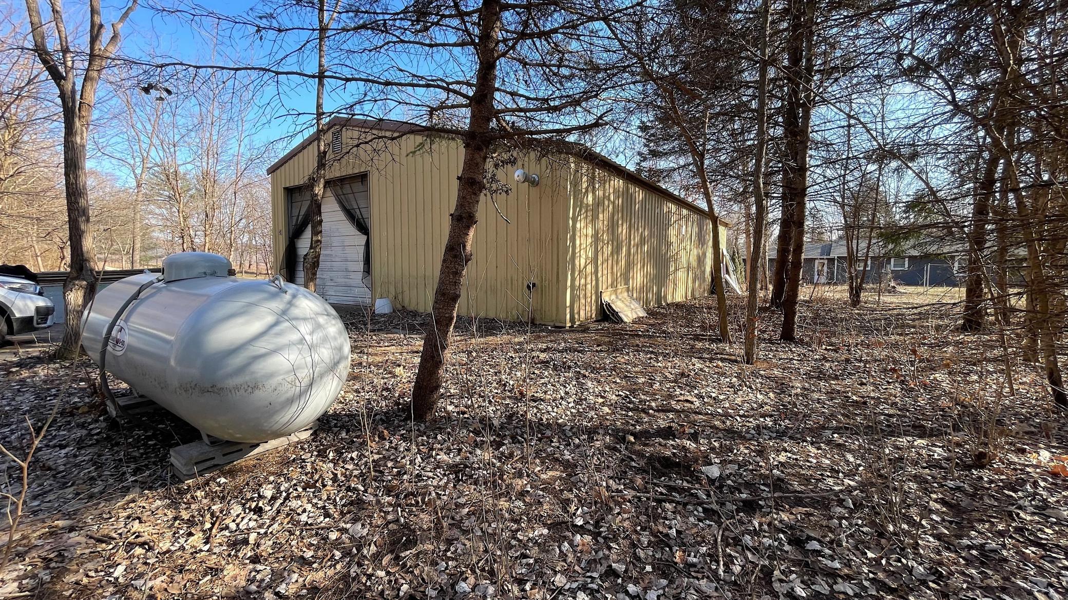 The propane tank is owned