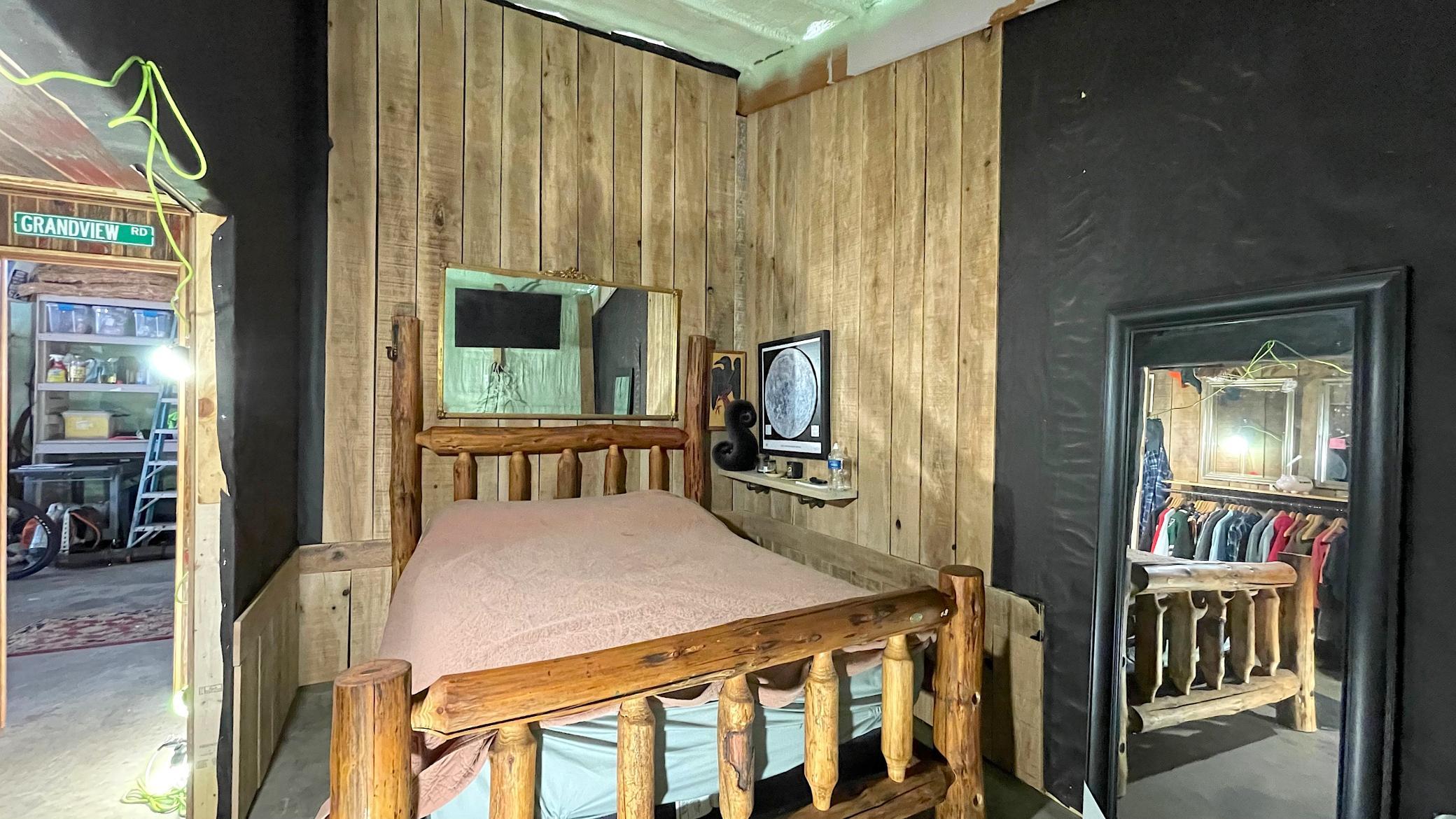 Interior of room in shed