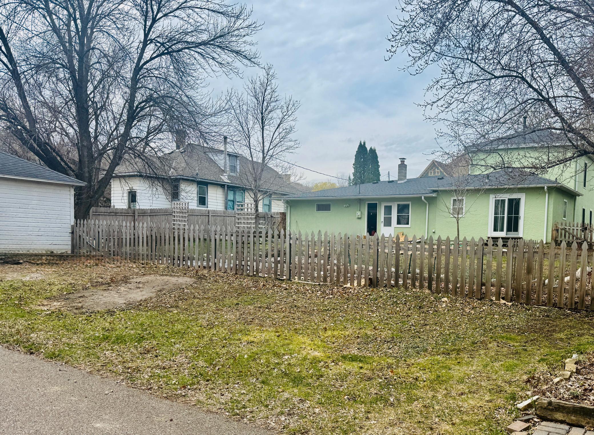 Fencing was added around a large portion of the back yard.